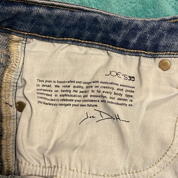 Joe's The Icon Mid Rise Skinny Ankle Jeans‎ women’s W32 leather logo frayed hem - Picture 9 of 10